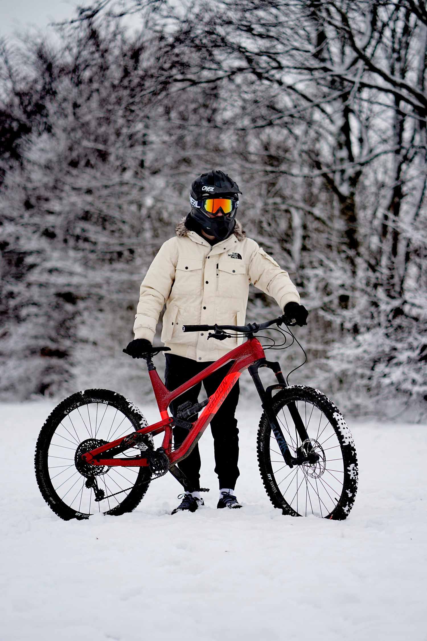 a person wearing a helmet and goggles